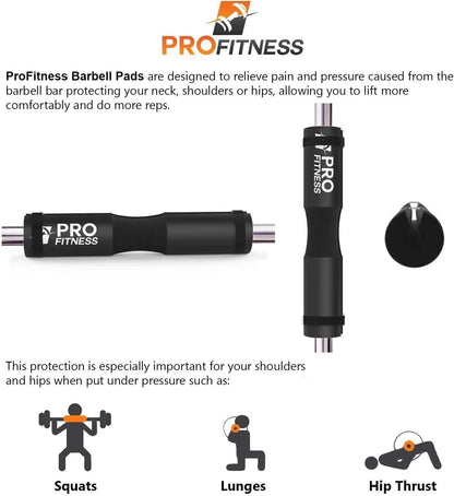 Profitness Barbell Pad Squat Pad- Shoulder Support for Squats, Lunges & Hip Thrusts - for Olympic or Standard Bars
