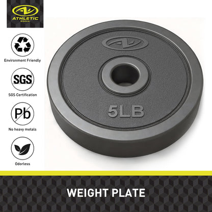 40LB 5 in 1 Adjustable Dumbbell Set , Fitness Exercises for Home Gym, Black, 1-Inch Holes Fit Standard Sized Bar