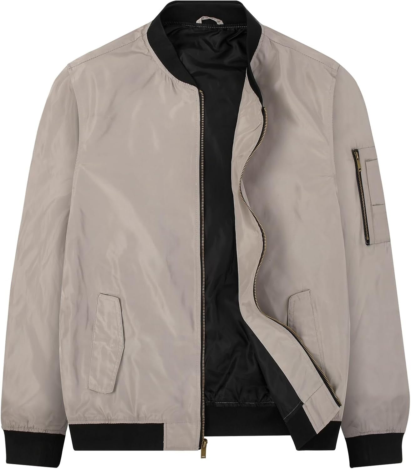 Mens Bomber Jacket Slim Fit Casual Windproof Lightweight Jackets