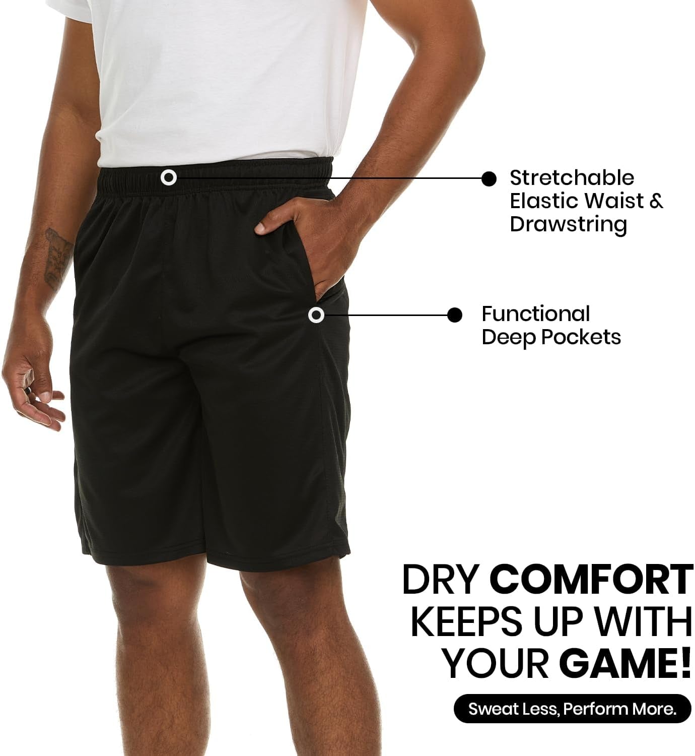 Men’S Athletic Shorts 4 Pack – Quick-Dry Moisture Wicking Basketball, Gym & Workout Shorts with Pockets